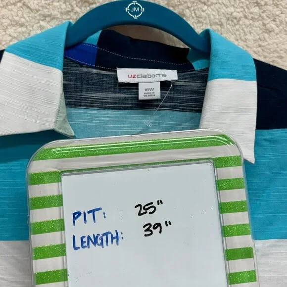 16W + 20W - LIZ CLAIBORNE - Stripe Polo Tank Midi Dress NEW - Picture 8 of 11